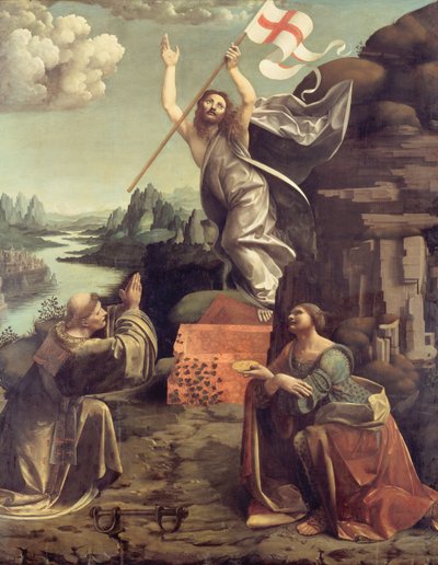 La Resurrezione di Cristo con San Leonardo di Noblac e Lucia da Giovanni Antonio Boltraffio